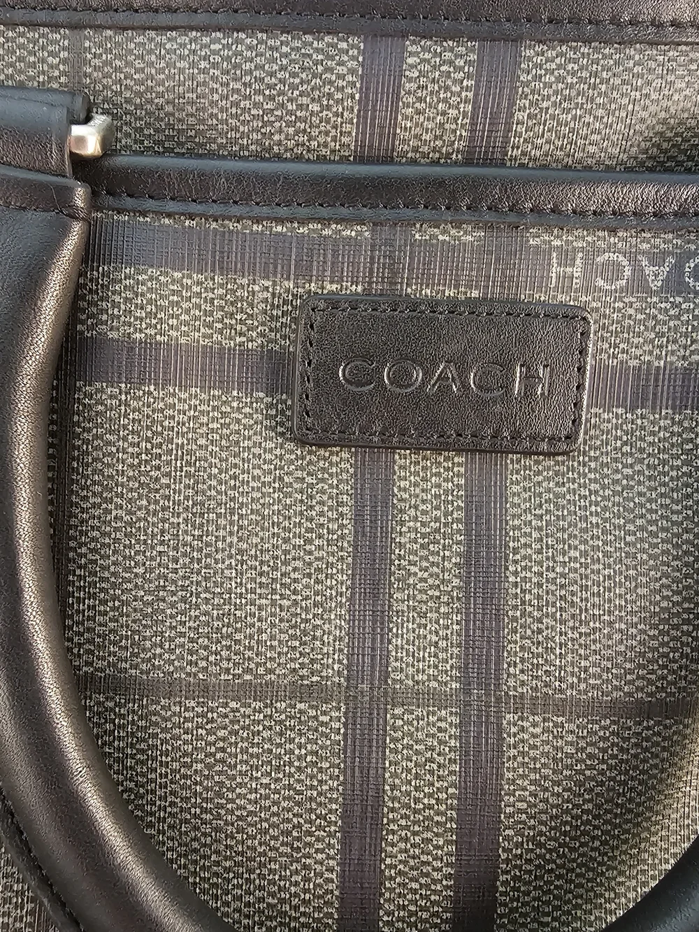 Coach Men's Grey Plaid Tote Bag! NWT!